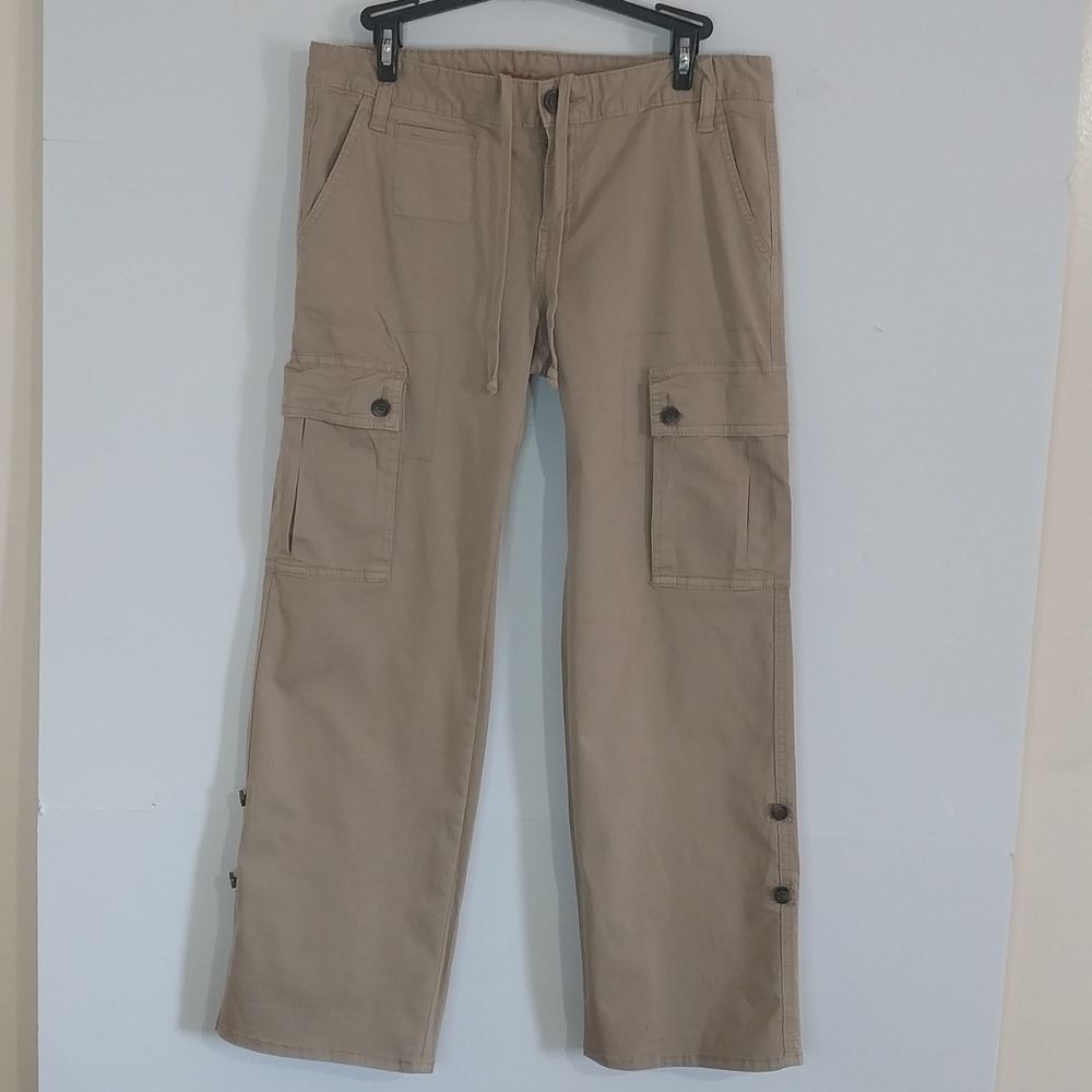 TORY BURCH Size 28 Women's Straight Leg Tan Cargo Jeans - Picture 2 of 16